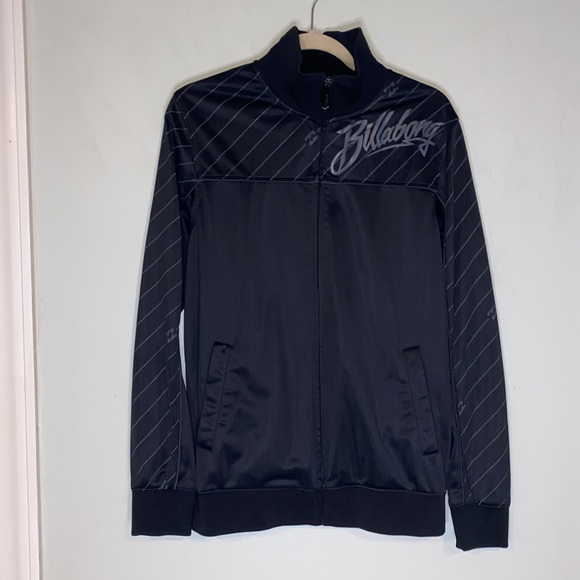 Billabong Polyester Black w/Gray Graphics Long Sleeve Zip-Up Collared Jacket-M - Picture 5 of 11